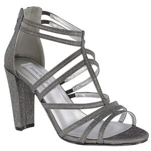 Benjamin Walk~ Rhyan Pewter Silver Sandal with a High Block Heel Size 10